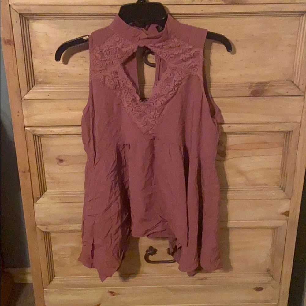 Rust colored flowy top